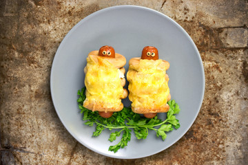 Spooky sausage mummies for Halloween