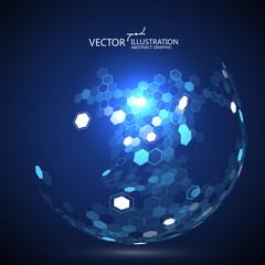 Molecular structure formed the three-dimensional earth, the implication of the sense of science and technology.