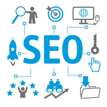 SEO Search Engine Optimization, Ranking algorithm - icons und Symbole