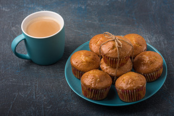 Delicious orange muffins for breakfast.