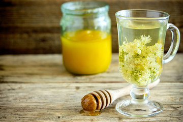 Sweet linden tea with honey