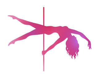 vector pole dance element plank pink silhouette