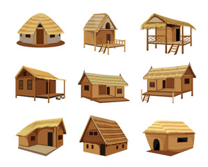 Obraz na płótnie Canvas straw hut vector design