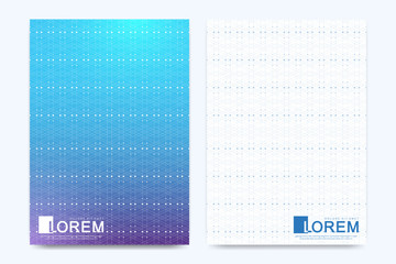 Modern vector template for brochure, Leaflet, flyer, cover, booklet, banner, magazine or annual report. A4 size. Abstract presentation book layout. Geometric pattern with connected lines and dots.