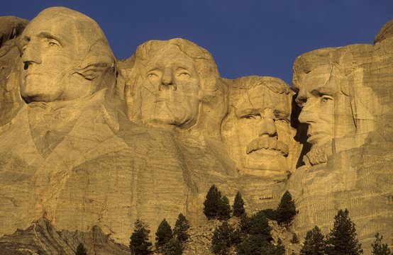 Presidential heads at Mount Rushmore National Memorial, Black Hills