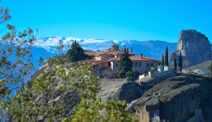Orthodox monastery on the top of Meteora, Greece