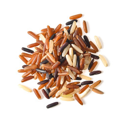brown rice isolated on white background