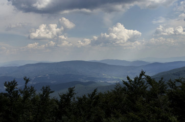 Fototapeta premium panorama Bieszczady połoniny