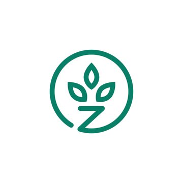 z letter leaf logo vector icon download