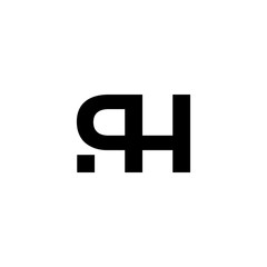 Obraz premium hr letter rh initial logo vector icon