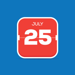 July 25 Calendar Flat Icon