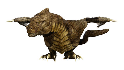 3D Rendering Fantasy Dragon on White