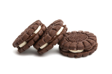 biscuits sandwich with cream isolated