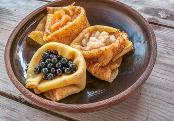 Traditional Ukrainian pancakes with berries 1