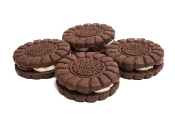 biscuits sandwich with cream isolated