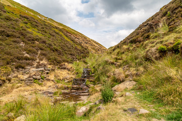 Fototapeta na wymiar A stream running through the Derbyshire countryside