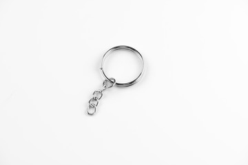 metal key ring clip on white background