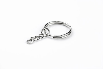 metal key ring clip on white background