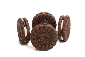 biscuits sandwich with cream isolated