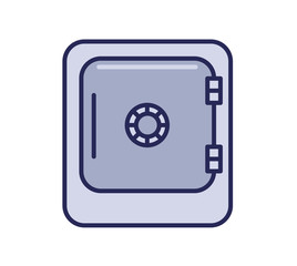 Locked safe icon. Line colored vector illustration. Isolated on white background.