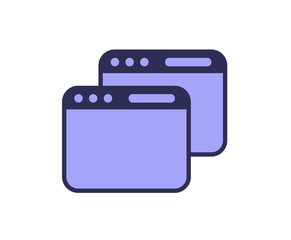 Interface windows icon, computer application. Line colored vector illustration. Isolated on white background.