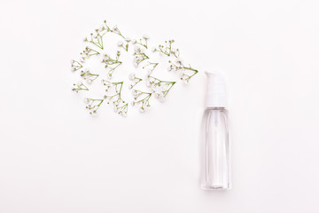 perfume and flower petals top view