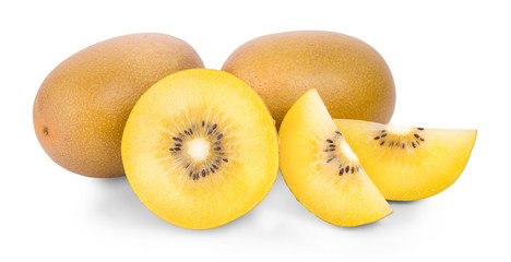Fototapeta premium yellow kiwi fruit on white