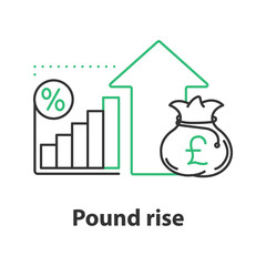 Pound rise concept icon