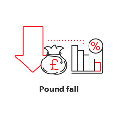 Pound fall concept icon