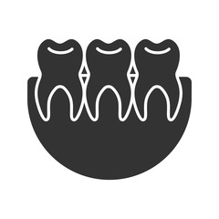 Healthy teeth glyph icon