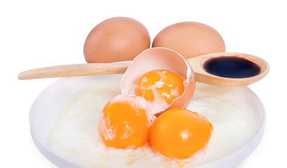 Boiled eggs, mineral water