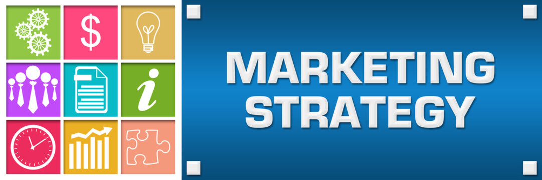 Marketing Strategy Colorful Business Grid Blue Right 