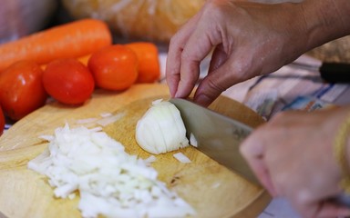 People prepare food ingredients for cook in the kitchen