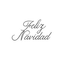 Feliz Navidad Lettering Greeting Card. Merry Christmas in Spanish. Vector Modern Calligraphy. Christmas Decor
