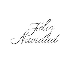 Feliz Navidad Lettering Greeting Card. Merry Christmas in Spanish. Vector Modern Calligraphy. Christmas Decor