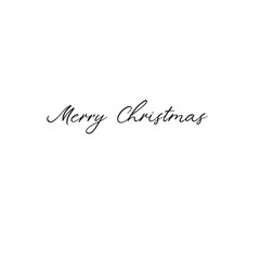 Merry Christmas. Holiday calligraphy. Handwritten brush lettering for greeting card, poster, invitation, banner. Hand drawn card template. Isolated on white background.