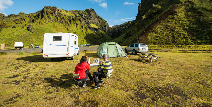 Camp in Southern Iceland