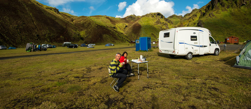 Camp in Southern Iceland