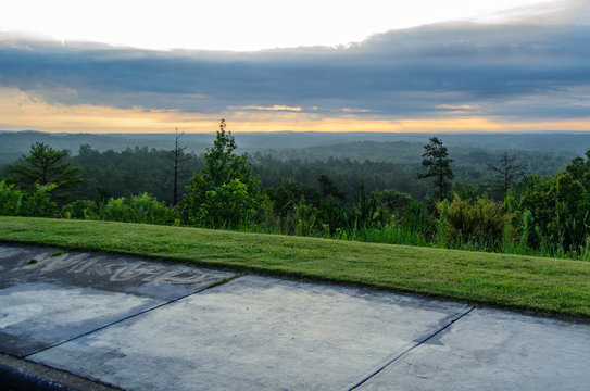 A morning view from a scenic overlook in the Talladega National Forest in Alabama, USA