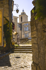 narrow lane of village Gordes, Provence, France, massif of Luberon