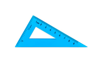 Colorful ruler on white background. School stationery