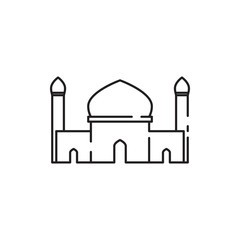 Mosque Twin Tower Sketch Vector Illustration Graphic Design