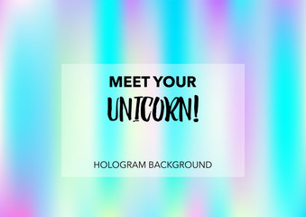 Magic Hologram Lights Vector Background. Soft Trendy Tender Pearlescent Rainbow Overlay. Rainbow Holographic Princess, Fairytale, Cute Girlie Paper. Unicorn Fairy Tale Rainbow Glitch Hologram Gradient