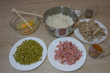 composite with many different varieties of ingredients