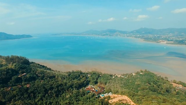 aerial view of aow chalong phuket thailand