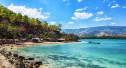 Tropical exotic coastline beach of dili in east timor