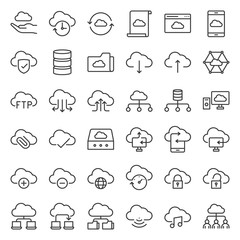 cloud storage and network simple icon