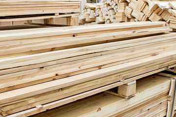 Freshly cut or chopped rough lumber.