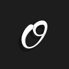 Vector Handwritten Logo Letter O