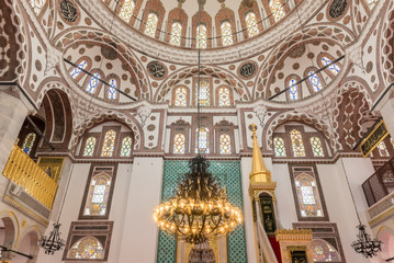 Fototapeta na wymiar Interior view of Valide-i Cedid Mosque in Istanbul